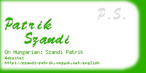 patrik szandi business card